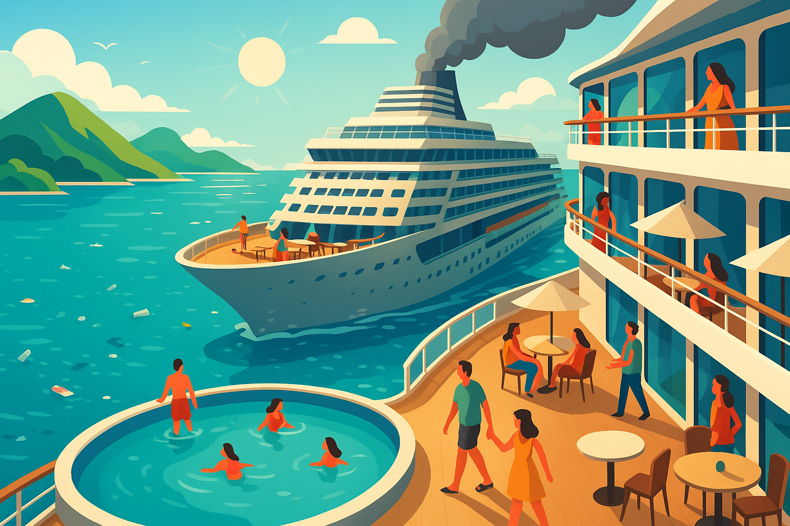 découvrez les coulisses d'une semaine sur le plus grand bateau d'europe : immersion entre tourisme de masse, impact environnemental et réalité des conditions de travail à bord du géant des mers.