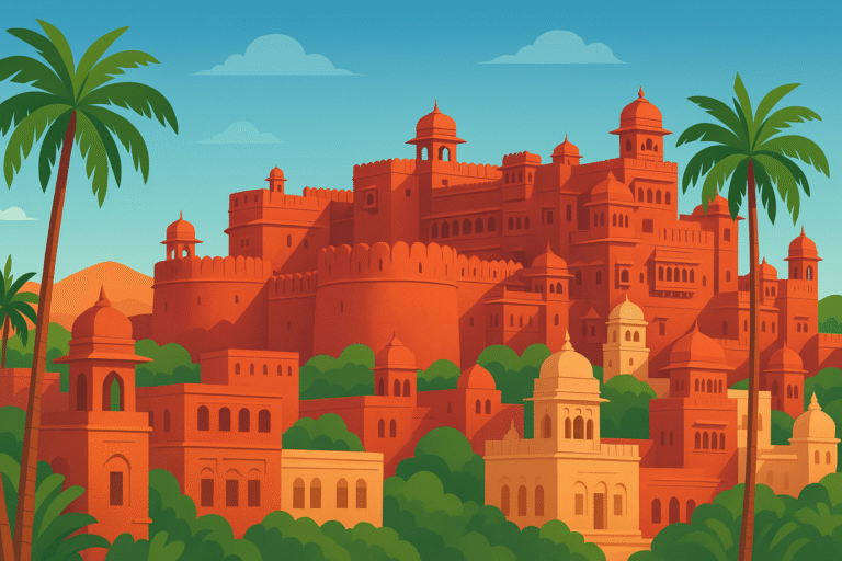 découvrez bikaner, la perle rouge du rajasthan : forts majestueux, havelis sculptés, dunes du thar et saveurs épicées pour un voyage authentique en inde.