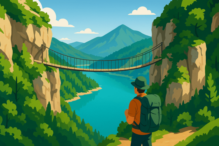 partez à l’aventure sur une randonnée unique en france, dominée par un lac turquoise éclatant et traversez une impressionnante passerelle suspendue. un panorama spectaculaire et des sensations fortes garantis au cœur de la nature !