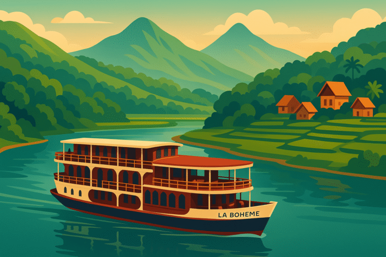 embarquez pour une croisière d’exception sur le mékong à bord de la bohème et découvrez le laos sous un autre jour. alliant raffinement, confort et paysages grandioses, cette expérience de luxe promet des moments inoubliables au fil de l’eau.