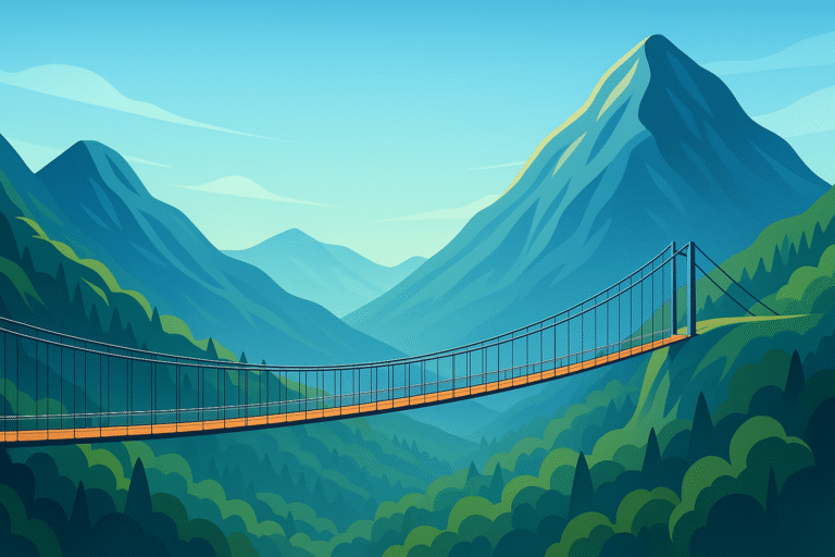 découvrez le nouveau pont tibétain de 603 mètres, le deuxième plus long au monde, suspendu à 1875 mètres d'altitude et reliant des sommets spectaculaires pour une expérience vertigineuse et unique en montagne.