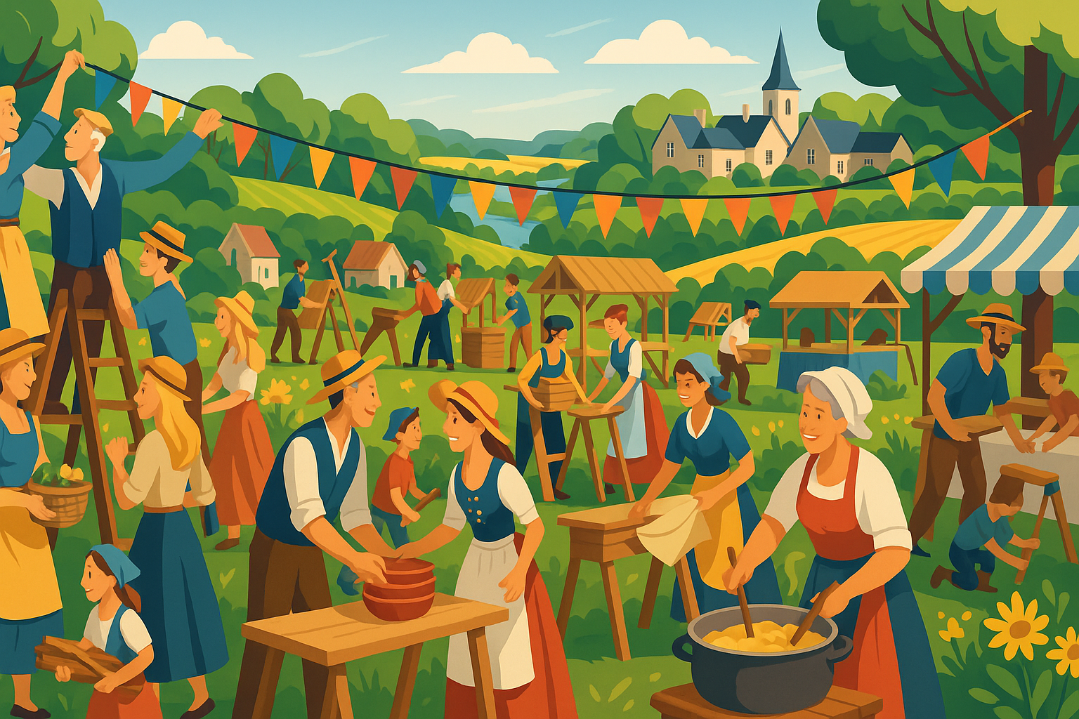 découvrez comment plus de 250 bénévoles se mobilisent pour préparer un festival traditionnel en anjou. plongez dans l'effervescence de cet événement emblématique qui met à l'honneur la culture et les traditions locales.