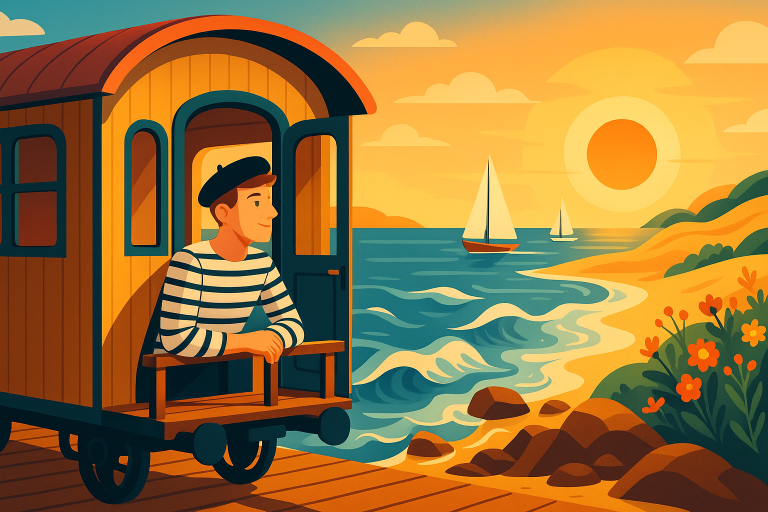 découvrez le récit enchanteur d’un jeune breton qui vit des vacances inoubliables dans un wagon au bord de la mer, entre paysages féeriques et moments de bonheur pur.