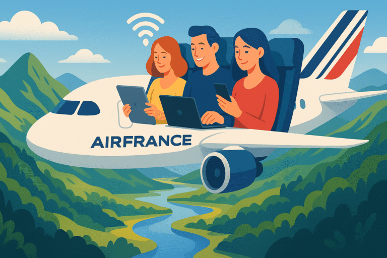 découvrez comment air france améliore l’expérience de voyage en proposant à ses passagers une connexion wi-fi ultra-rapide à bord de ses avions. profitez d’internet haut débit pour travailler, vous divertir ou rester connecté pendant votre vol.