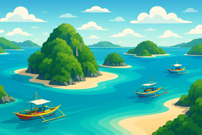 partez à l’aventure dans l’archipel calamian aux philippines : explorez des îlots paradisiaques en pirogue, découvrez des paysages à couper le souffle et vivez une expérience unique au cœur d’une nature préservée.