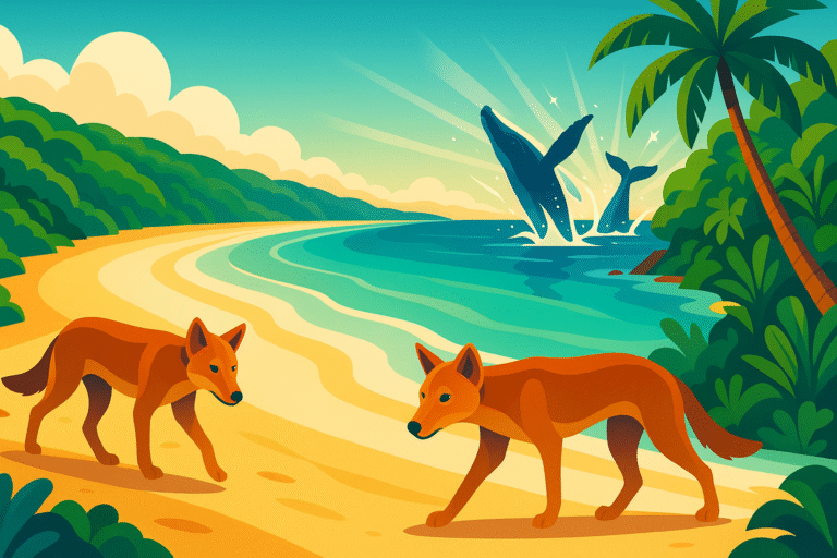 découvrez k’gari (l’île fraser), un véritable paradis australien de sable aux paysages époustouflants, célèbre pour ses dingos sauvages, ses plages spectaculaires et l'observation inoubliable des baleines dansantes. une aventure unique entre nature préservée et faune fascinante !