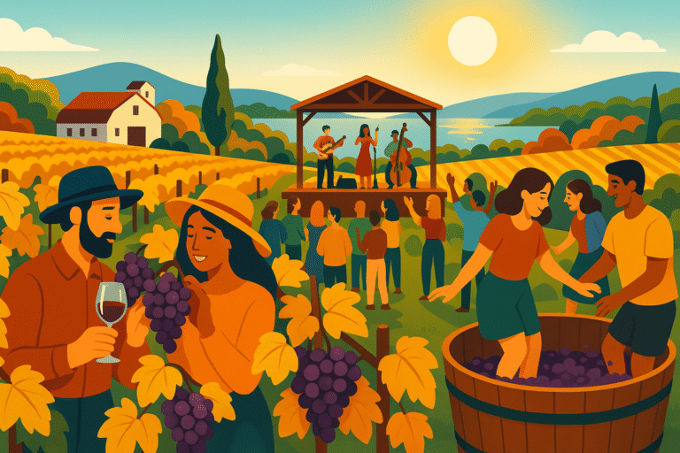 découvrez un festival automnal unique dans un vignoble renommé de new york : dégustations de vins, visites guidées, concerts live et ateliers d’écrasement de raisins vous attendent pour une expérience inoubliable au cœur de la vendange !