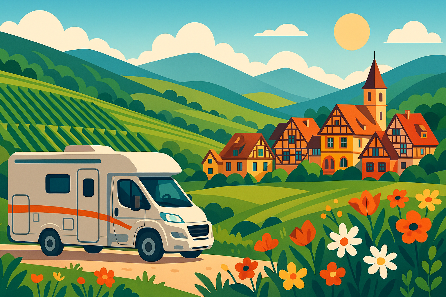 partez à l’aventure en alsace en camping-car ! découvrez les paysages, villages typiques et sites incontournables de la région pour un voyage inoubliable en toute liberté.