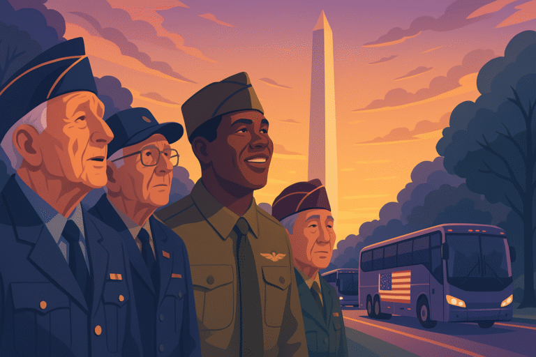 découvrez l'émouvant voyage des anciens combattants venus de trois états pour participer au dernier vol d'honneur 2025 à washington d.c., un hommage ultime à leur service et à leur courage.