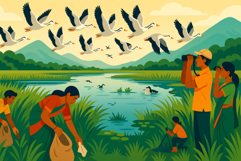 découvrez comment le village de mangalajodi en inde est devenu un modèle de conservation communautaire, sauvant des milliers d'oiseaux migrateurs et transformant la vie locale grâce à l'engagement des habitants pour la protection de la faune.