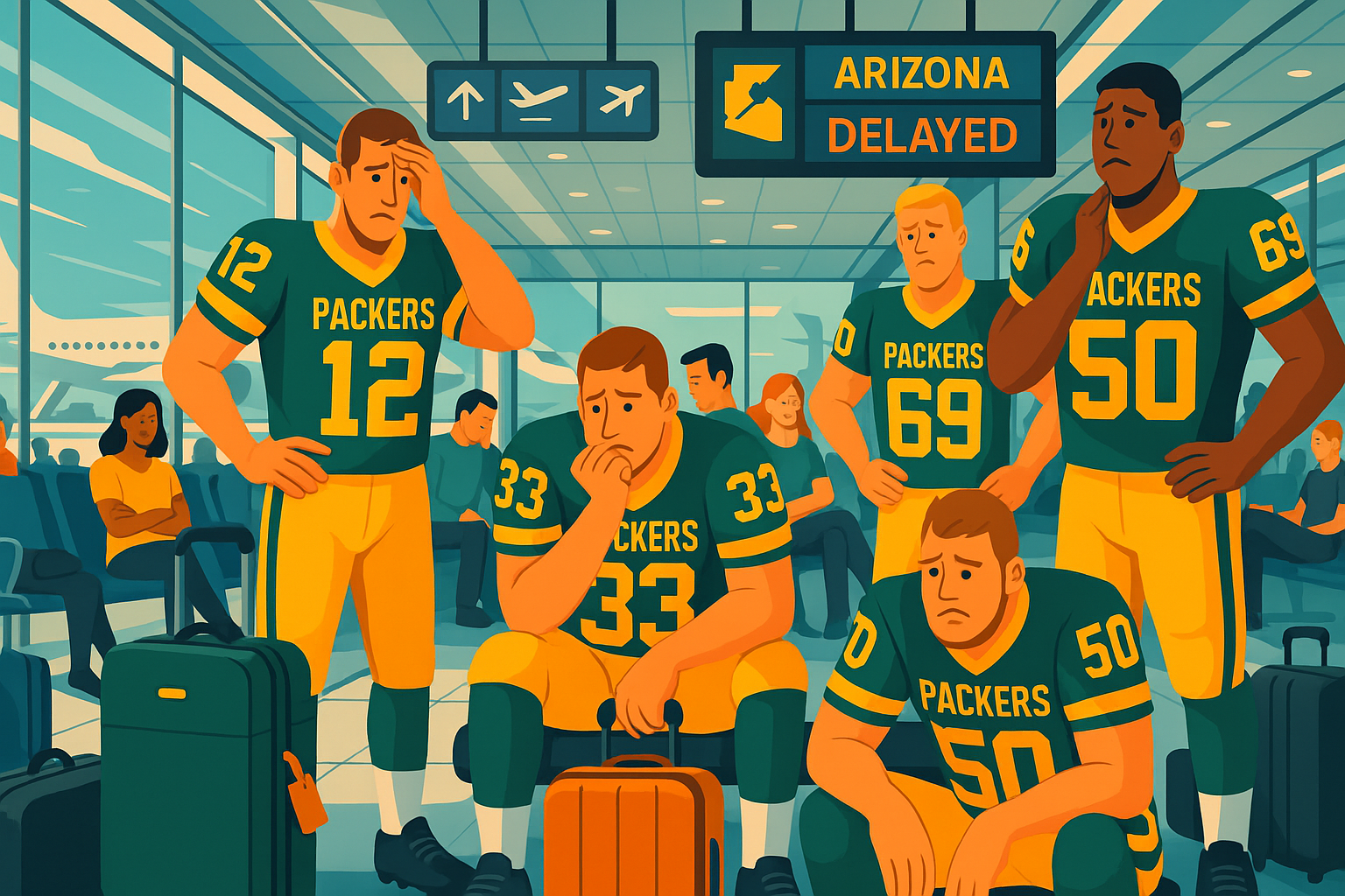 les packers ont vécu une véritable épreuve avec un vol retardé de plus de cinq heures vers l'arizona, bouleversant leur préparation avant un match important. découvrez les détails de cette journée de voyage cauchemardesque.