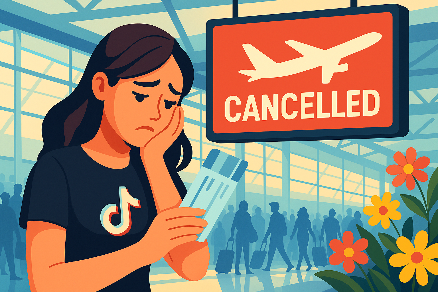 découvrez l’histoire insolite d’une créatrice tiktok dont le vol a été annulé après avoir partagé son billet d’avion en ligne. une mésaventure pleine de surprises et un avertissement pour les voyageurs connectés !