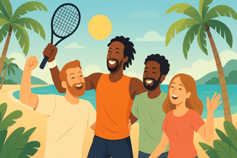 gaël monfils célèbre sa retraite du tennis entouré de ses amis proches. après une brillante carrière, il profite enfin de vacances bien méritées et entame un nouveau chapitre de vie, loin des courts.
