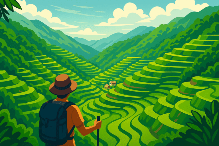 découvrez les spectaculaires terrasses de riz ifugao, classées au patrimoine mondial de l'unesco aux philippines. partez en randonnée à travers banaue, cambulo et batad pour une aventure inoubliable au cœur de paysages culturels et naturels exceptionnels.