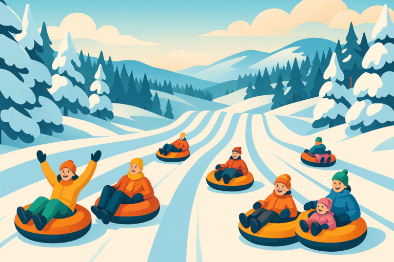 découvrez le tubing park de washington, un paradis hivernal où petits et grands peuvent s'amuser sans cours ni compétences requises. profitez d'une glisse accessible et conviviale pour toute la famille !