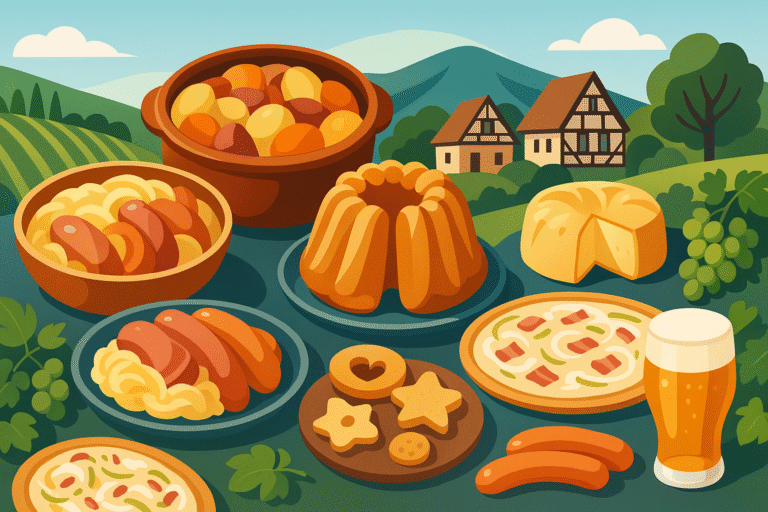 découvrez les 9 délices et spécialités alsaciennes incontournables à ne pas manquer lors de votre visite en alsace. plats traditionnels, saveurs authentiques et gourmandises régionales vous attendent.