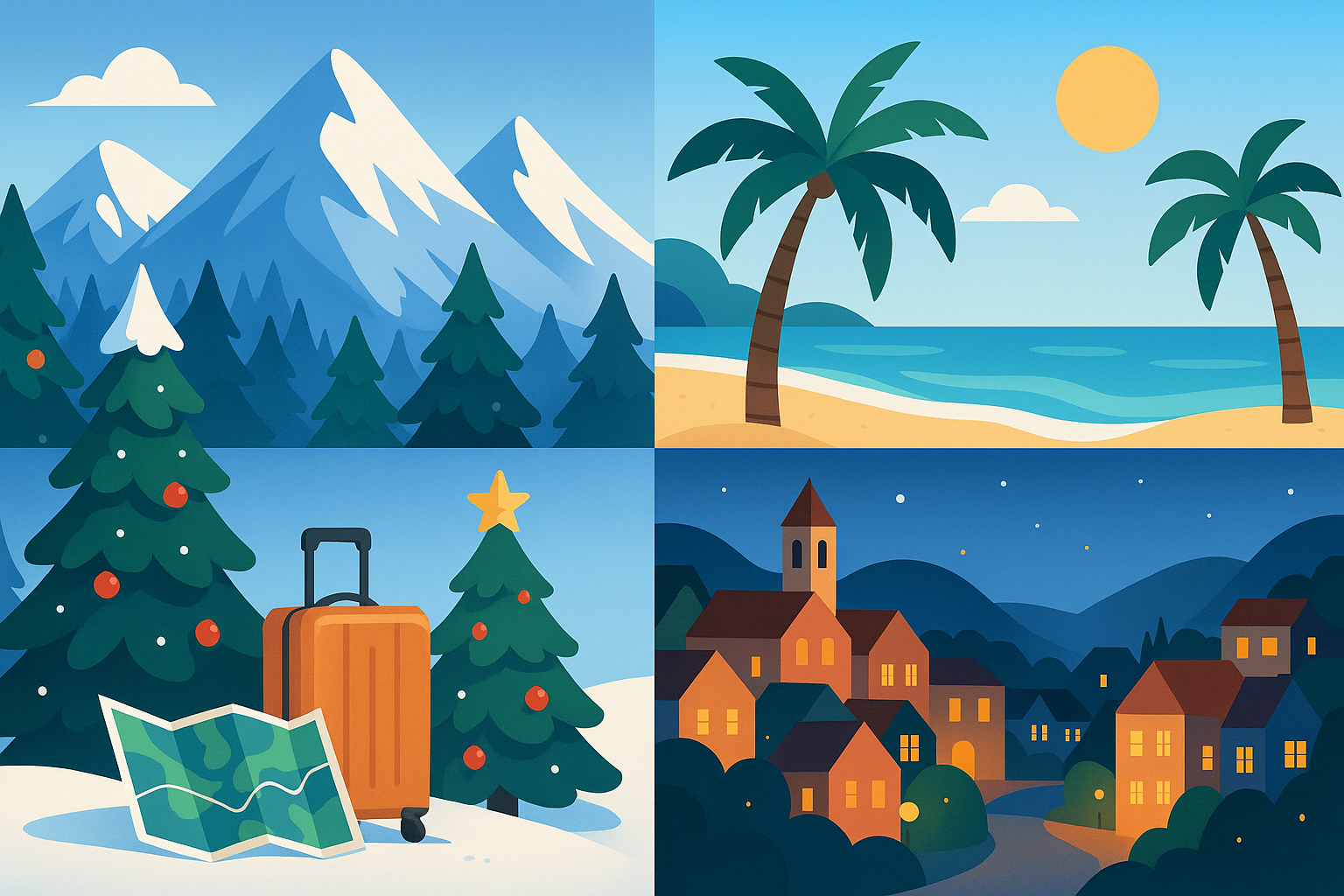 découvrez les meilleures destinations pour vos vacances de noël et profitez de nos astuces pratiques pour voyager intelligemment en fin d'année. préparez un séjour inoubliable et bien organisé pour les fêtes !